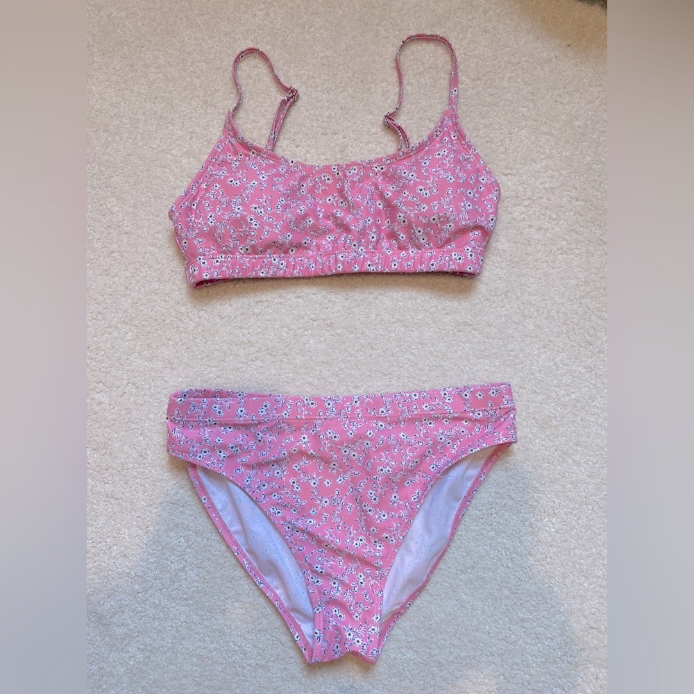 SHEIN pink ditsy floral bikini